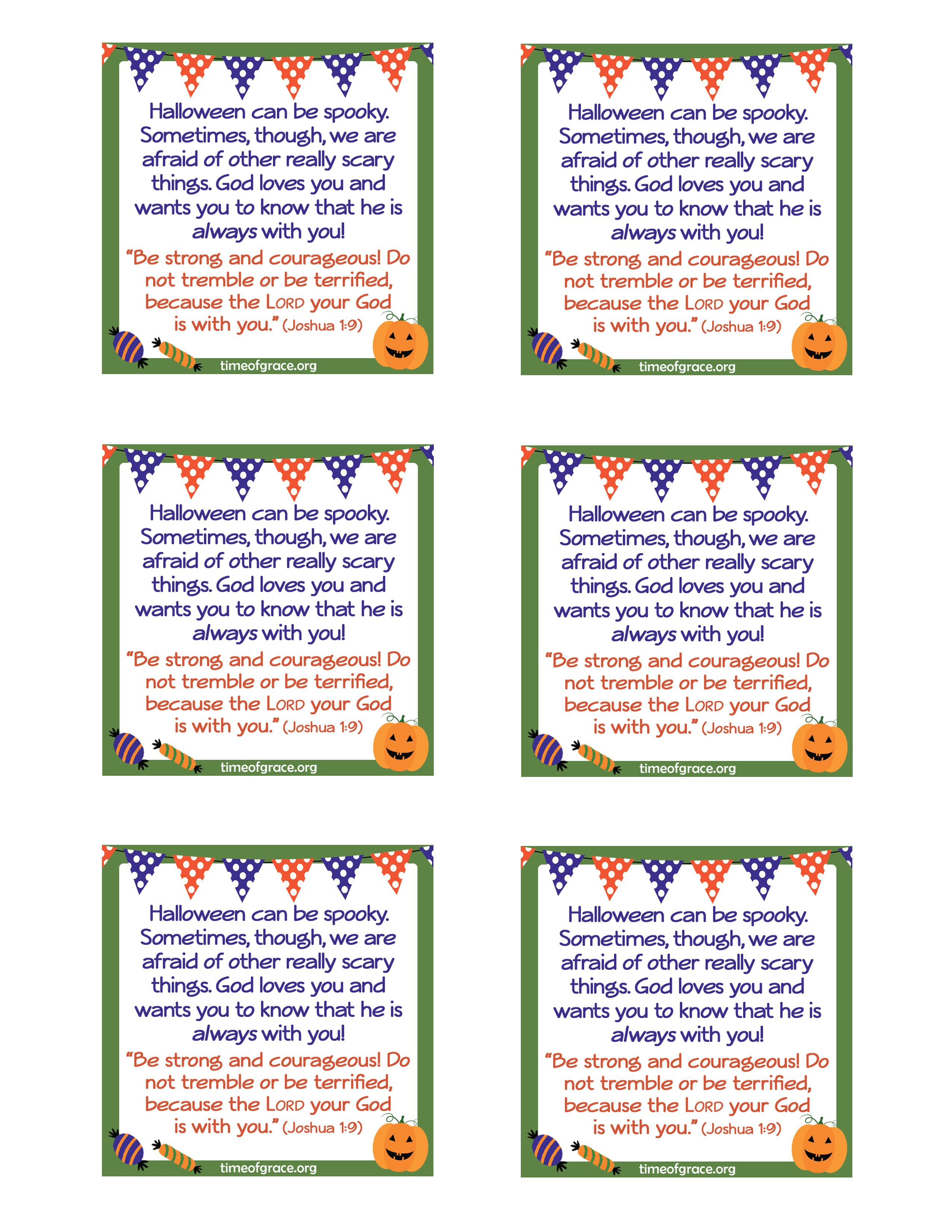 Free #printable Cards With A Message And Scripture To Hand Out With - Free Printable Halloween Homework Pass