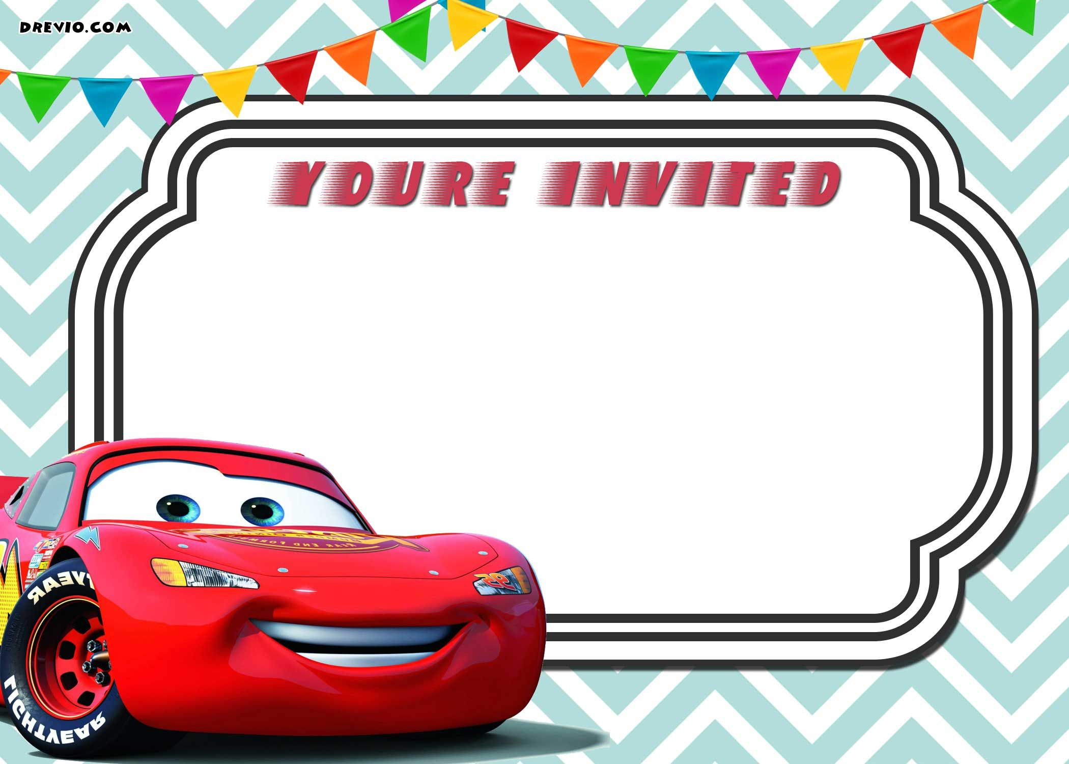Free Printable Cars 3 Lightning Mcqueen Invitation | Free - Free Printable Disney Cars Water Bottle Labels