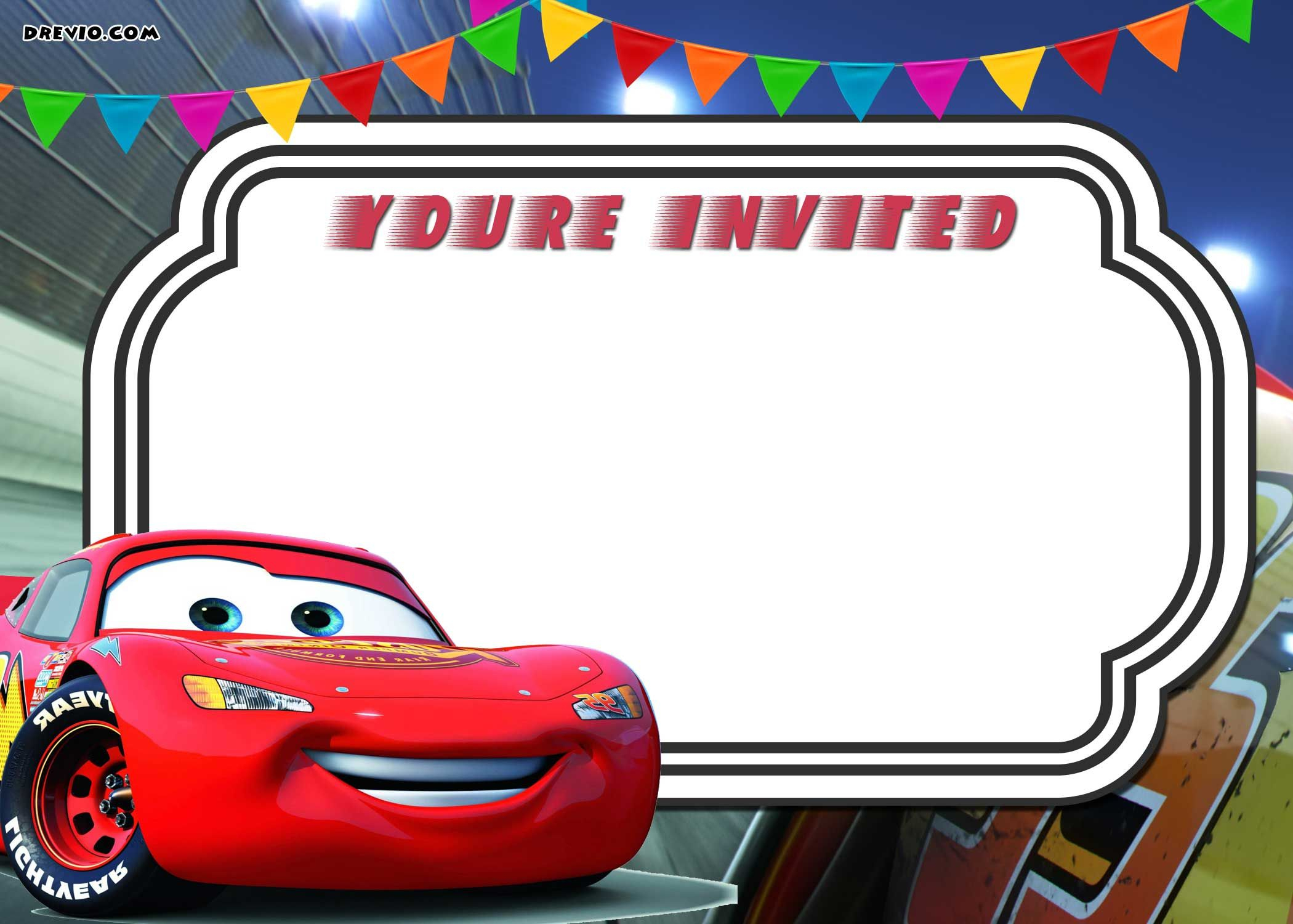 Free Printable Cars 3 Lightning Mcqueen Invitation | Go | Free - Free Printable Car Template