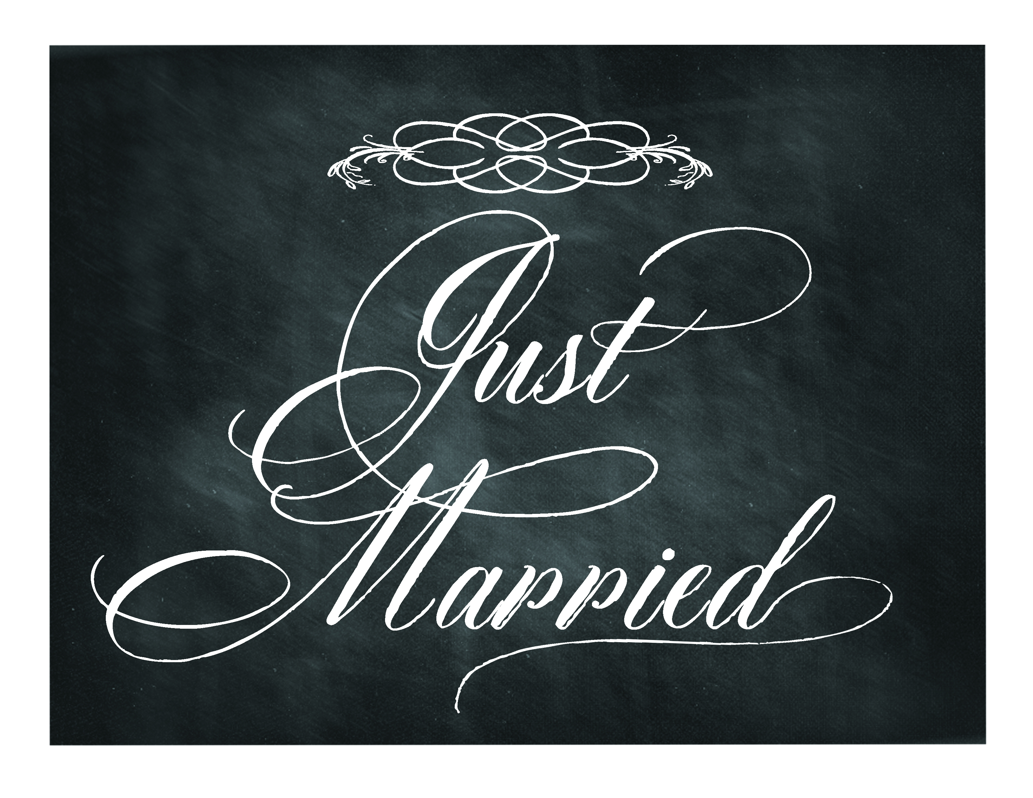 Free Printable Chalkboard Sign: Just Married | Lettering Art Studio - Just Married Free Printable