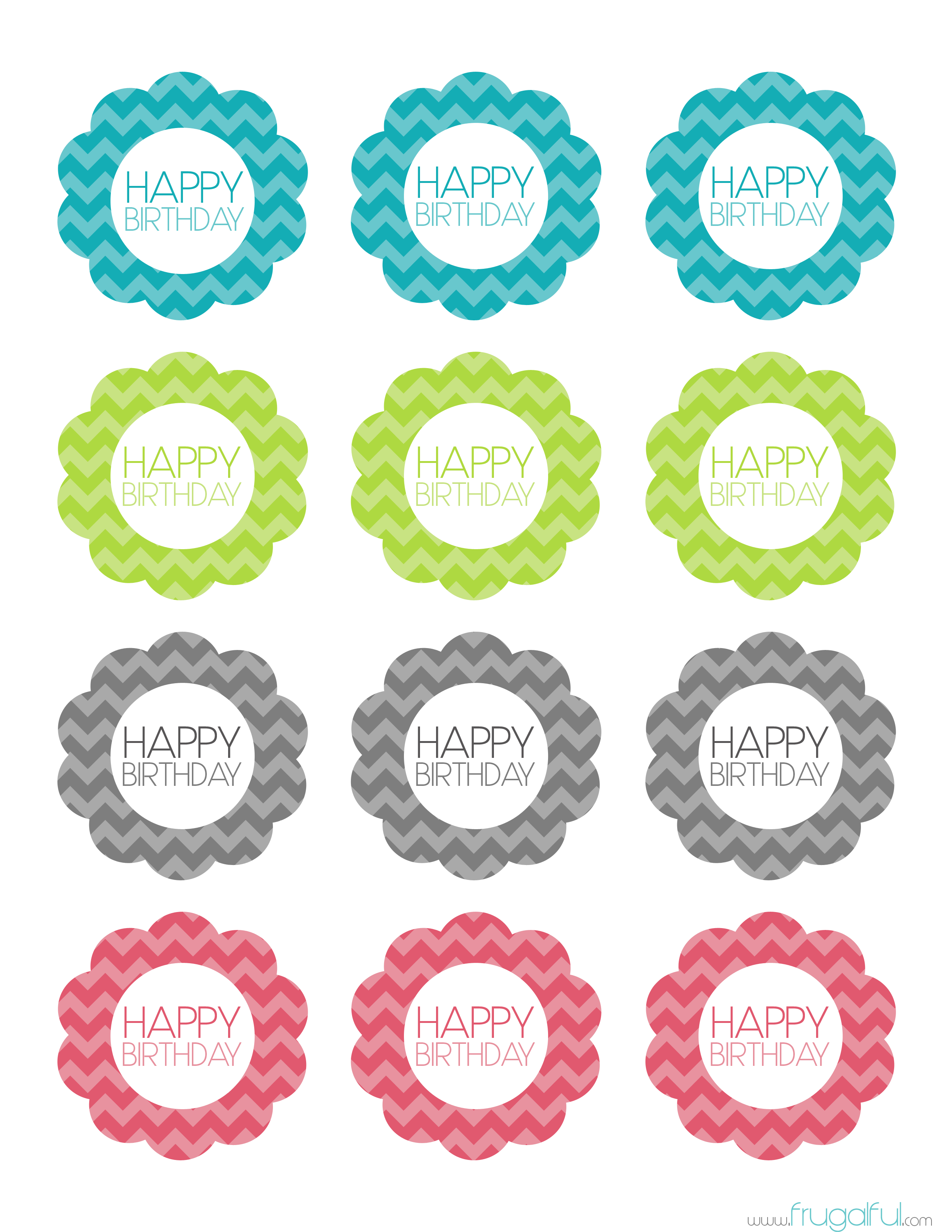 Free Printable Chevron Birthday Cupcake Topper Cakepins - Cupcake Flags Printable Free