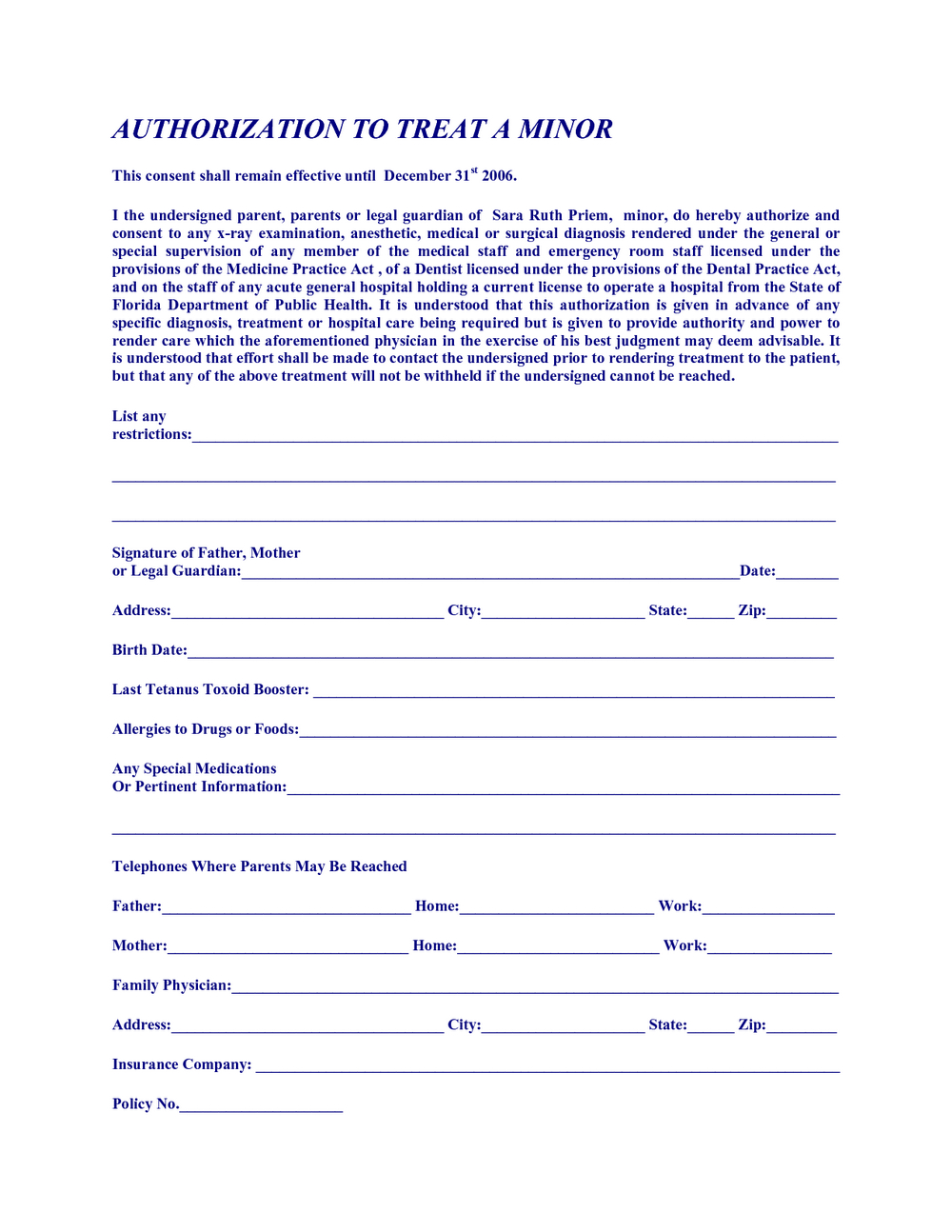 Free Printable Child Medical Consent Form For Grandparents | Mbm Legal - Free Printable Child Medical Consent Form