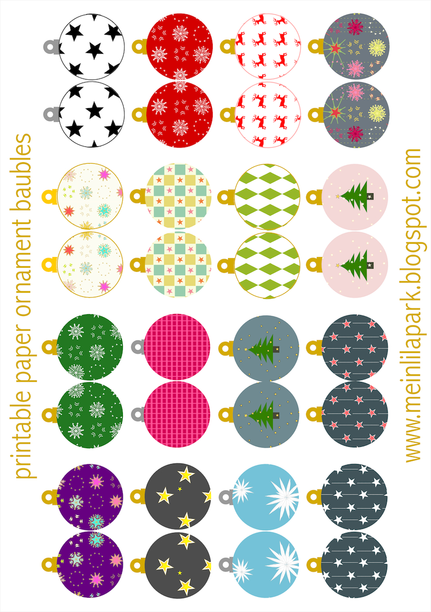 Free Printable Christmas Ornaments: Baubles - Ausdruckbarer - Free Printable Christmas Decorations