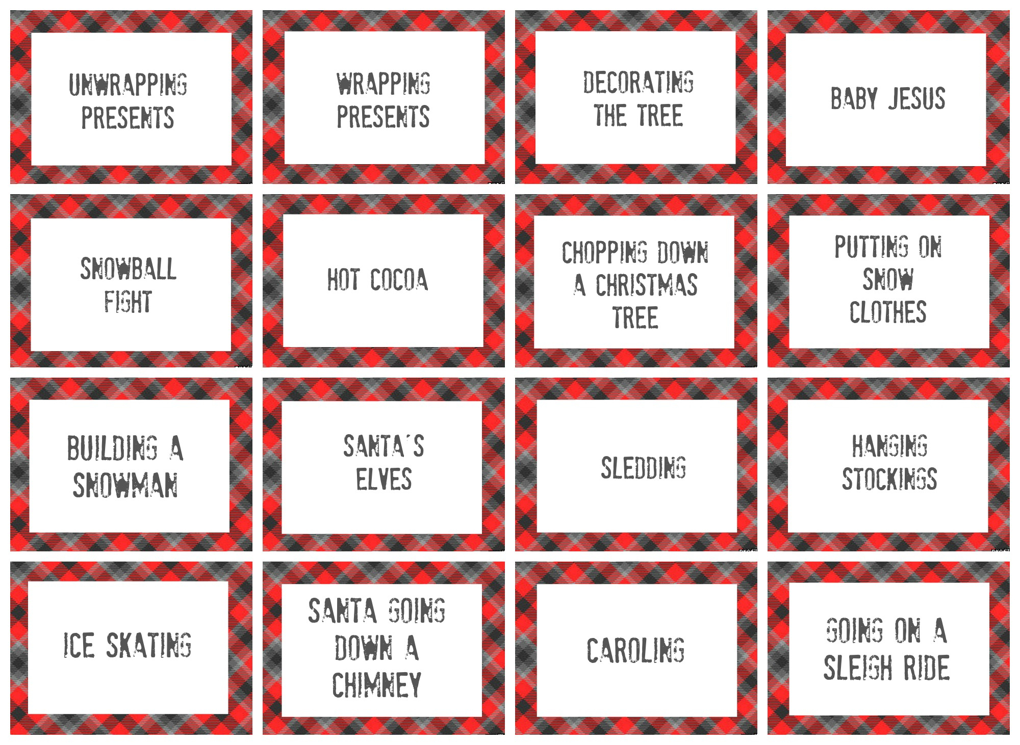 Free Printable Christmas Pictionary Words – Festival Collections - Free Printable Christmas Pictionary Words