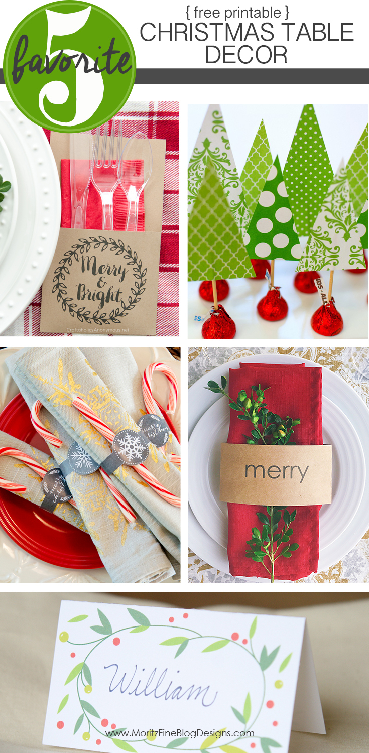 Free Printable Christmas Table Decor | Friday Favorite 5 | Moritz - Free Printable Christmas Decorations