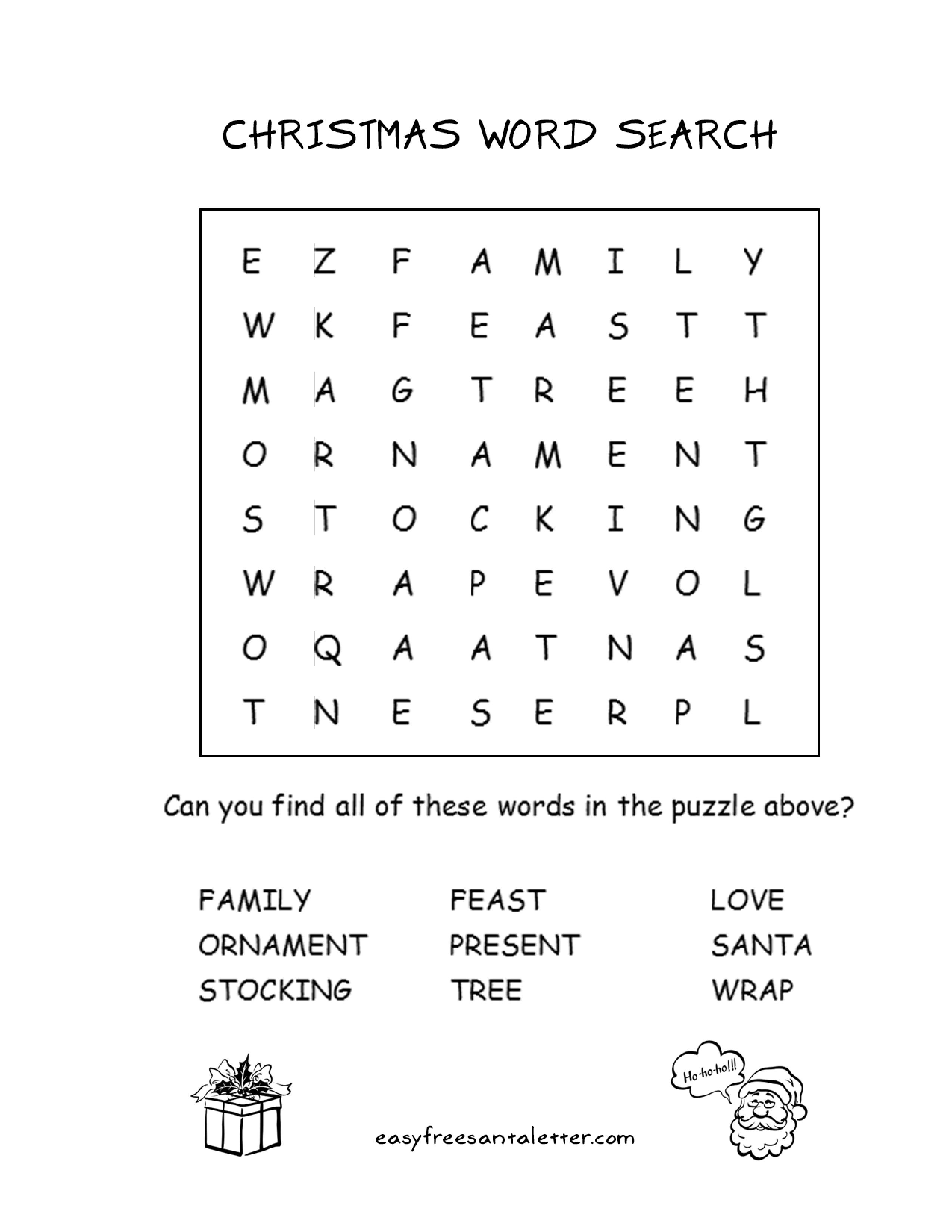 Free Printable Christmas Word Search! | Letters From Santa Christmas - Free Printable Christmas Activities