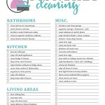 Free Printable Cleaning Checklists | Around The House   Cleaning   Free Printable Housework Checklist