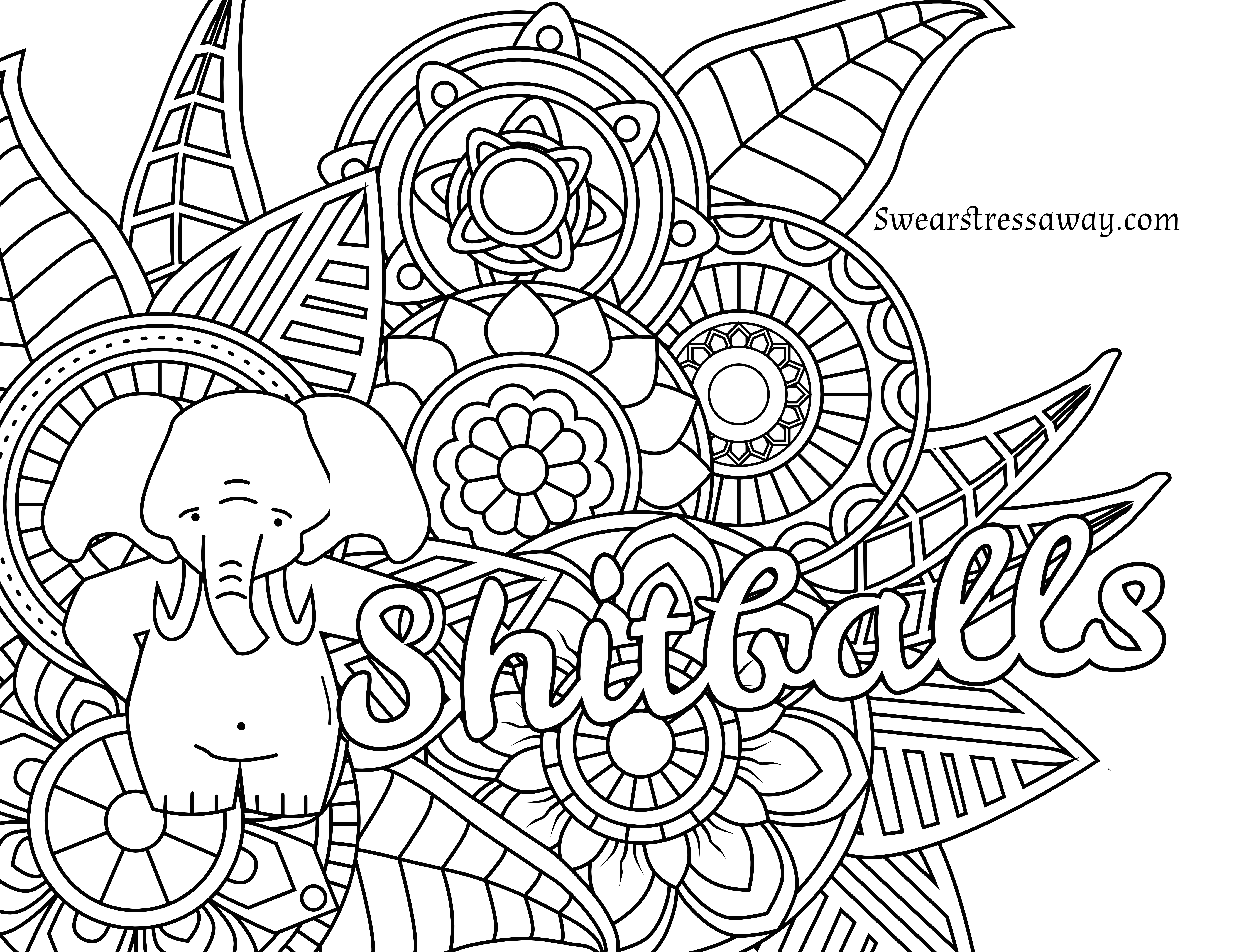 Free Printable Coloring Page - Shitballs - Swear Word Coloring Page - Free Printable Coloring Pages For Adults Only Swear Words