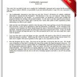 Free Printable Confidentiality Agreement Legal Forms | Free Legal   Free Legal Forms Online Printable