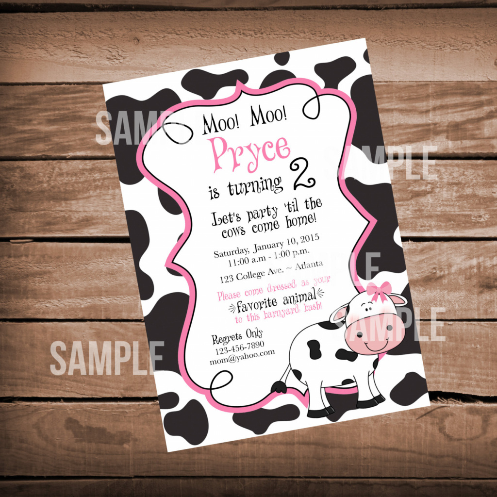 Free Printable Cow Birthday Invitations Free Printable Templates