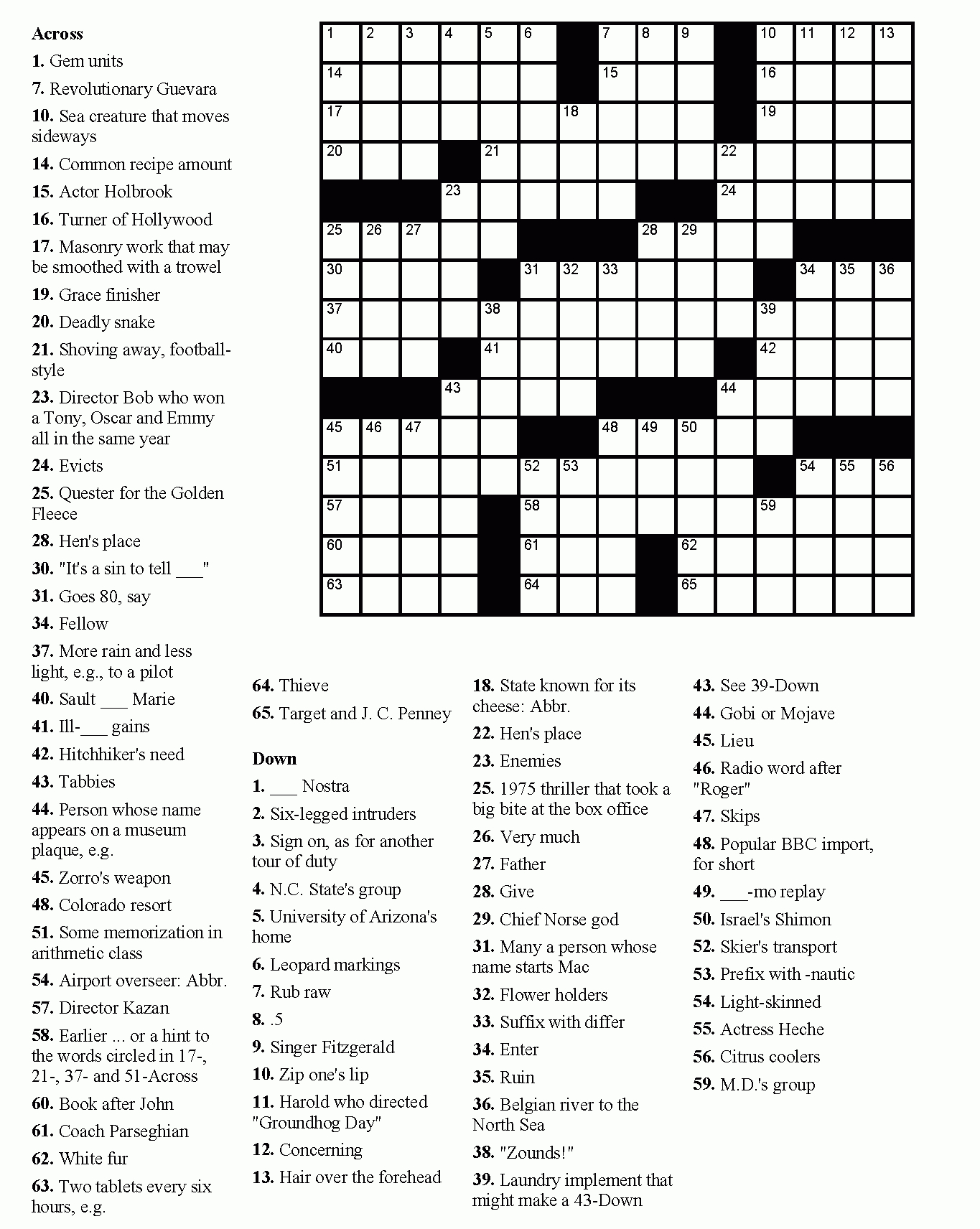 Free Printable Crossword Puzzles Easy For Adults | My Board - Free Easy Printable Crossword Puzzles For Adults