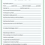 Free Printable Dad Questionnaire | Free Printable   Free Printable Dad Questionnaire