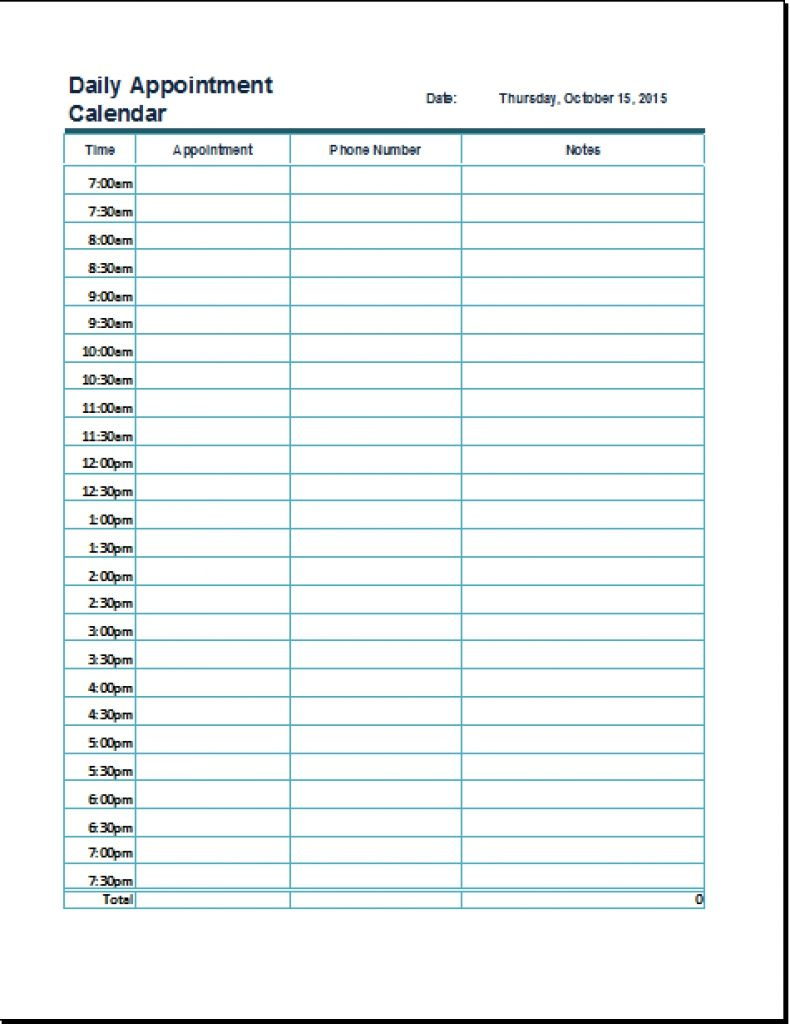 Free Printable Daily Appointment Planner Pages | Download Them Or Print - Free Printable Appointment Planner