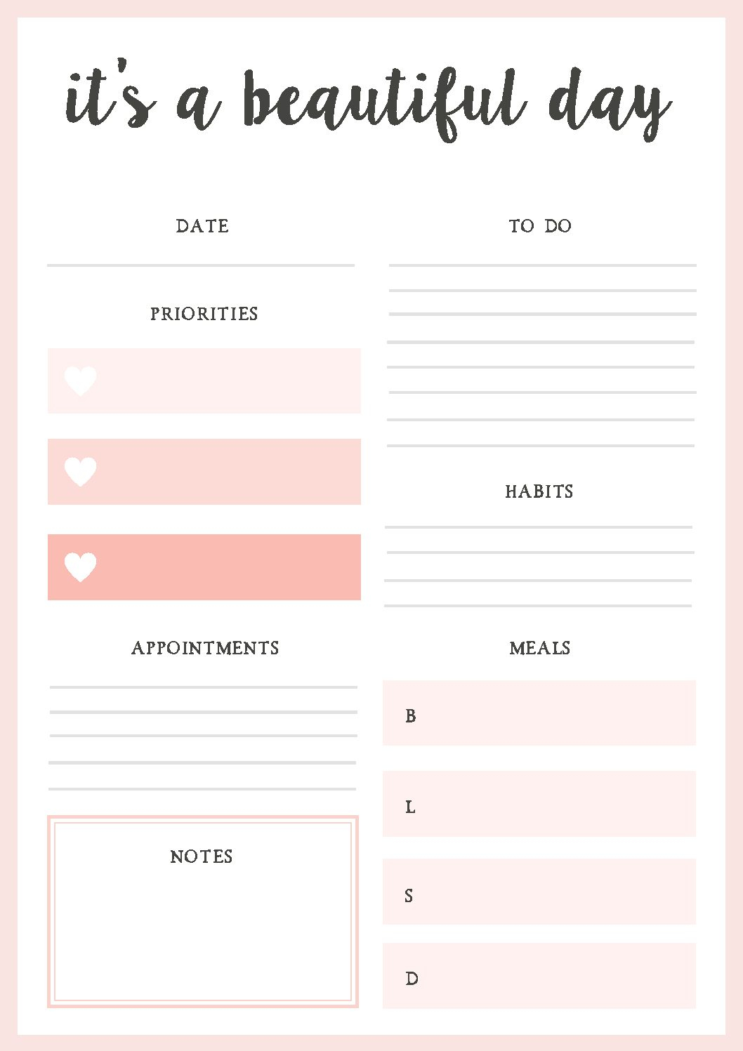 Free Printable Daily Planner! | Blessed Mess Life - Free Printable Daily Planner 2017