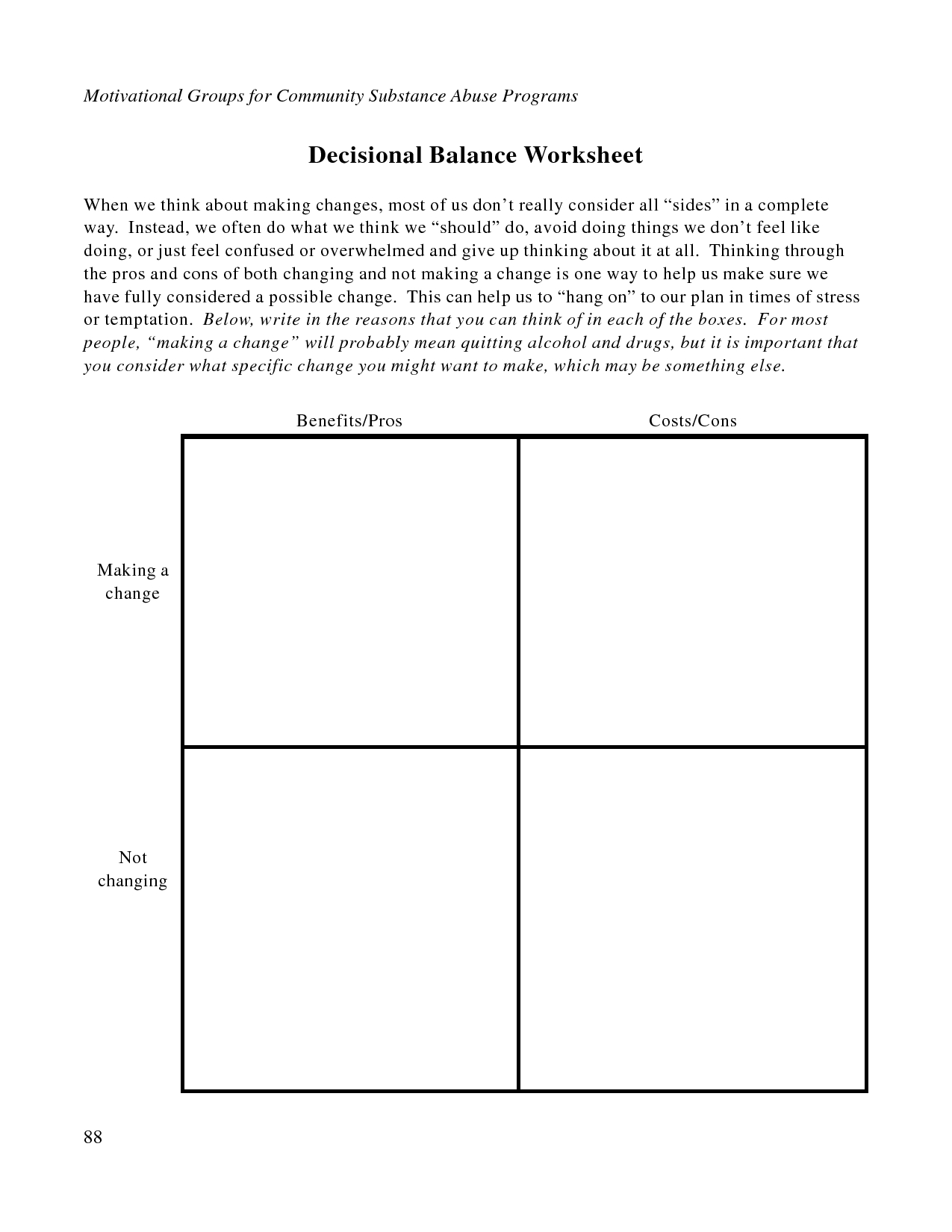 Dbt Pros And Cons Worksheet Pdf