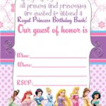 Free Printable Disney Princess Ticket Invitation | Printable   Free Printable Birthday Invitation Cards