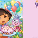 Free Printable Dora The Explorer Party Invitation Template   Dora Birthday Cards Free Printable