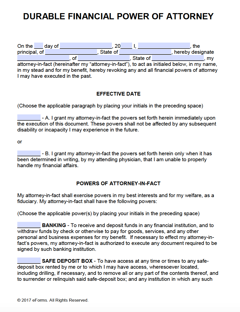Free Printable Durable Power Of Attorney Forms - Free Printable Power Of Attorney Forms