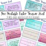 Free Printable Easter Treasure Hunt: 24 Mix & Match Clue Plus Blanks   Easter Scavenger Hunt Riddles Free Printable