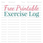 Free Printable Exercise Log   Free Printable Fitness Log