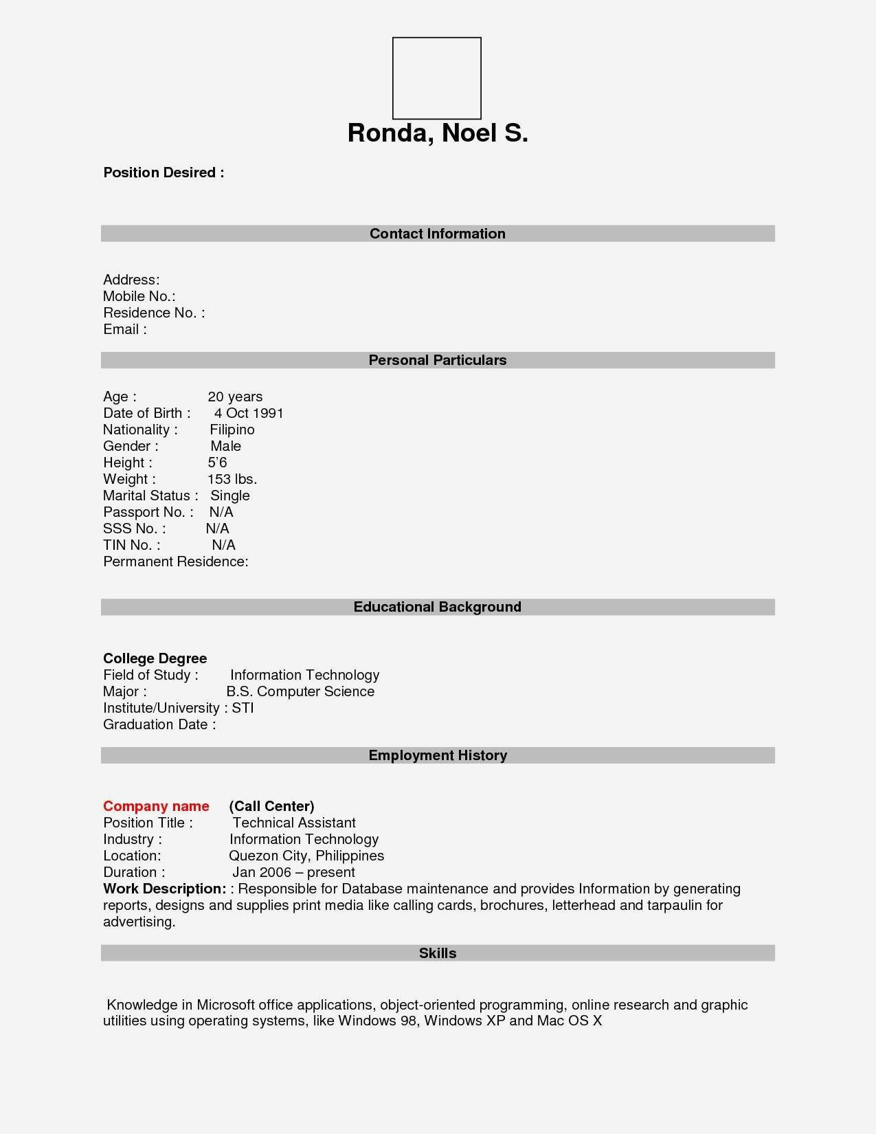Free Printable Fill In The Blank Resume Templates Fill In The Blank - Free Printable College Degrees