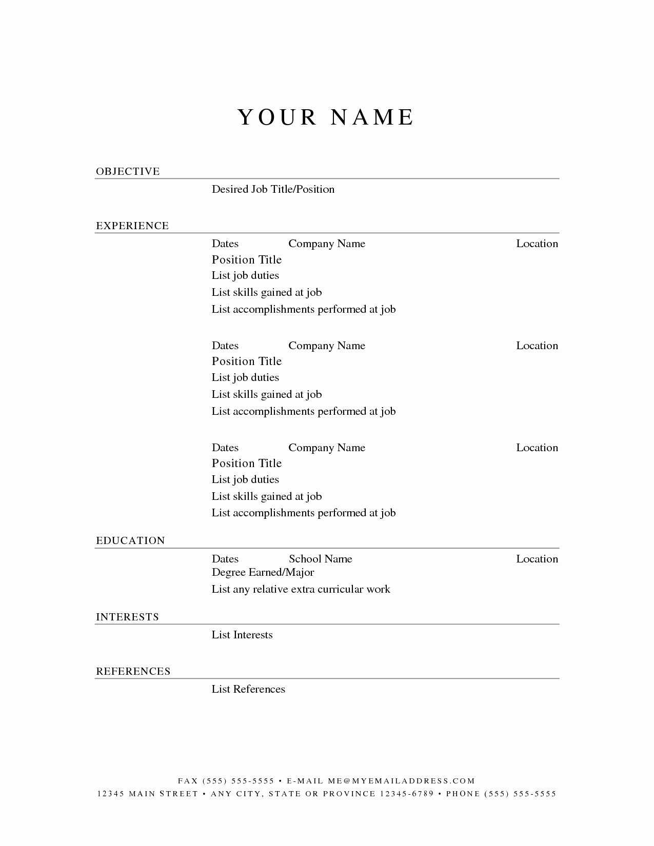 Free Printable Fill In The Blank Resume Templates Then Printable - Free Printable Fill In The Blank Resume Templates