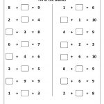Free Printable "fill In The Blanks" Simple Addition Worksheet | Math   Free Printable Simple Math Worksheets
