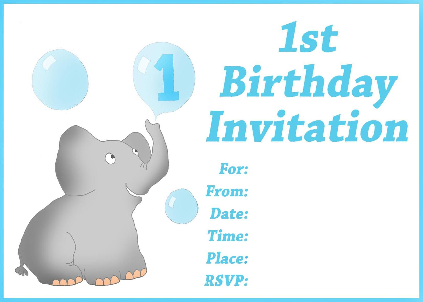 Free Printable First Birthday Invitations For Boy For Donny - Customized Birthday Cards Free Printable
