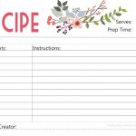 Free Printable : Floral Recipe Card   Free Printable Recipe Cards