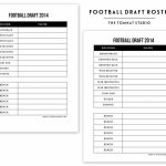 Free Printable Football Roster… | The Tomkat Studio Blog Inside Free   Free Fantasy Football Printable Draft Sheets