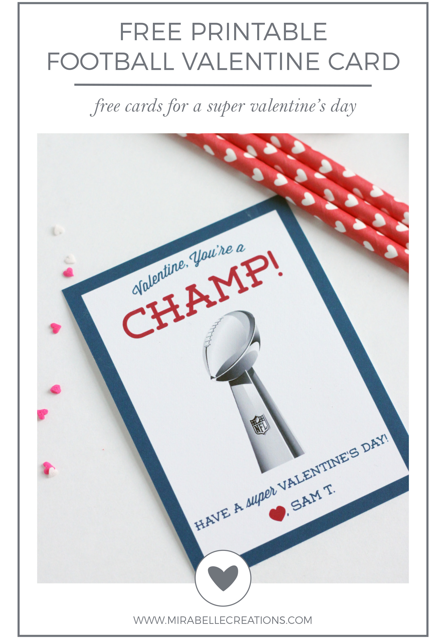 Free Printable Football Valentine&amp;#039;s Day Classroom Cards - Mirabelle - Free Printable Football Valentines Day Cards