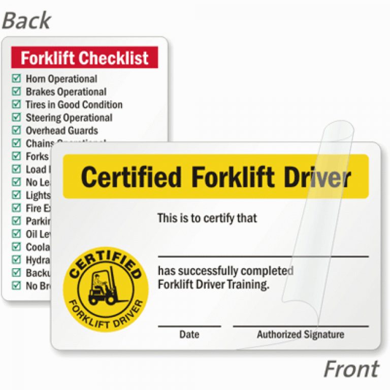Free Printable Forklift Certification Cards Free Printable Free