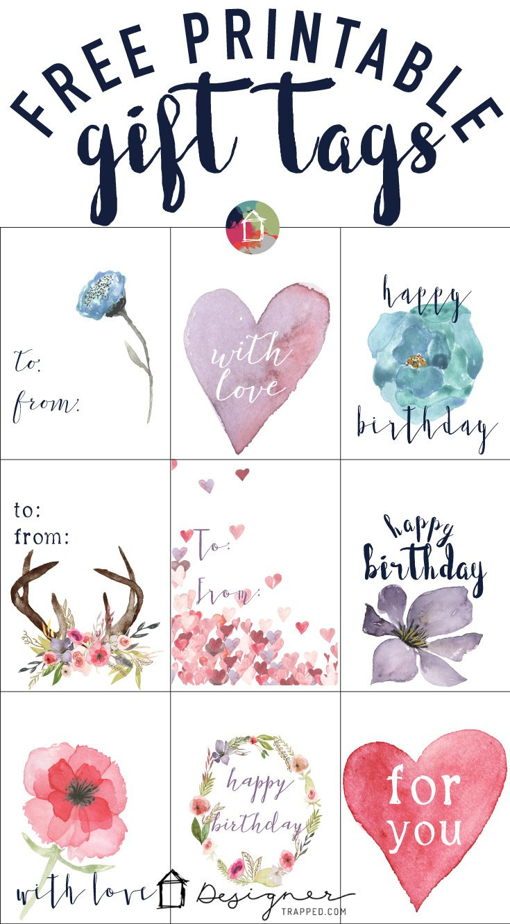 Free Printable Gift Tags For Birthdays | Designertrapped - Free Printable Birthday Tags
