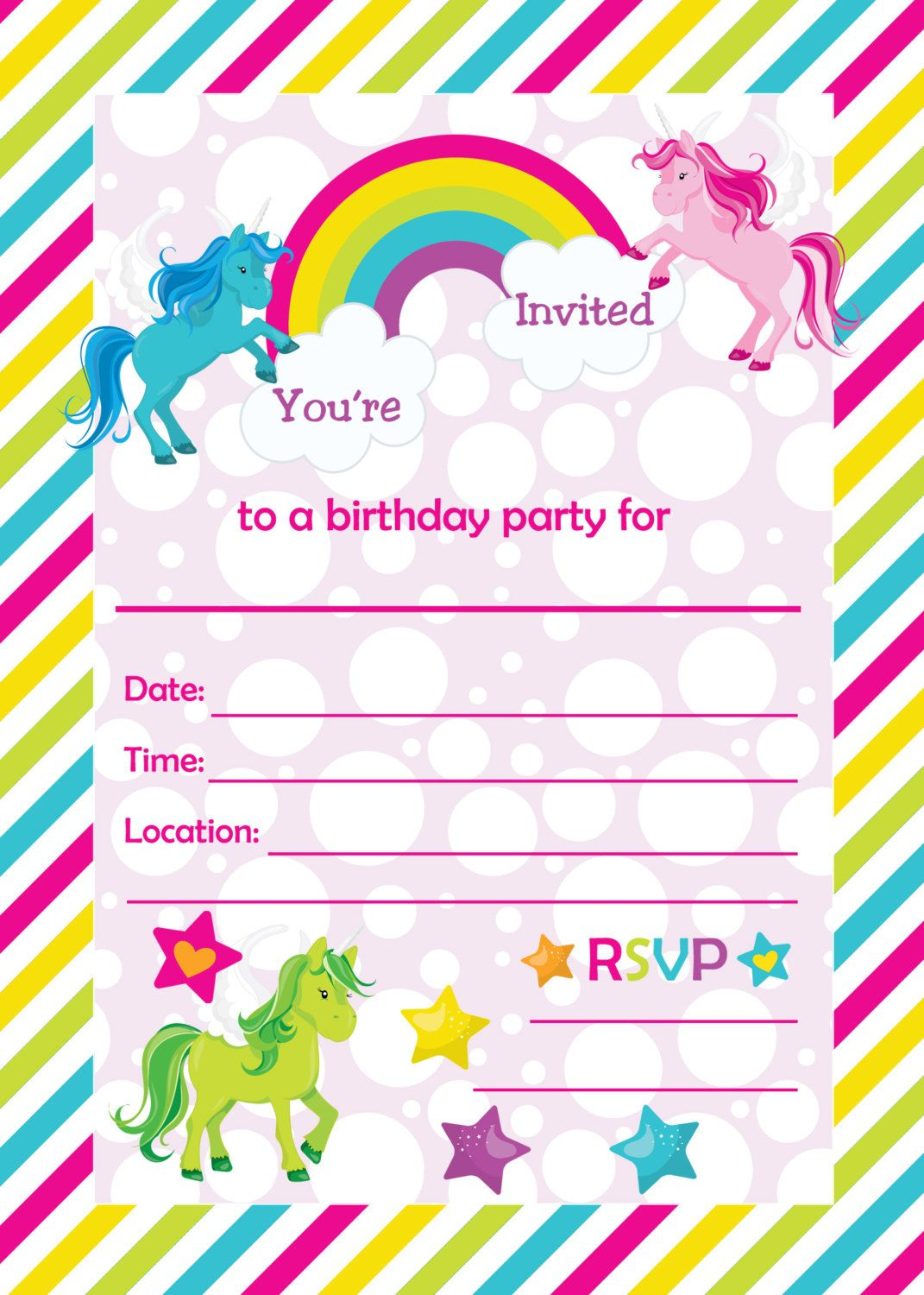 Free Printable Golden Unicorn Birthday Invitation | Serenity&amp;#039;s - Free Printable Unicorn Invitations