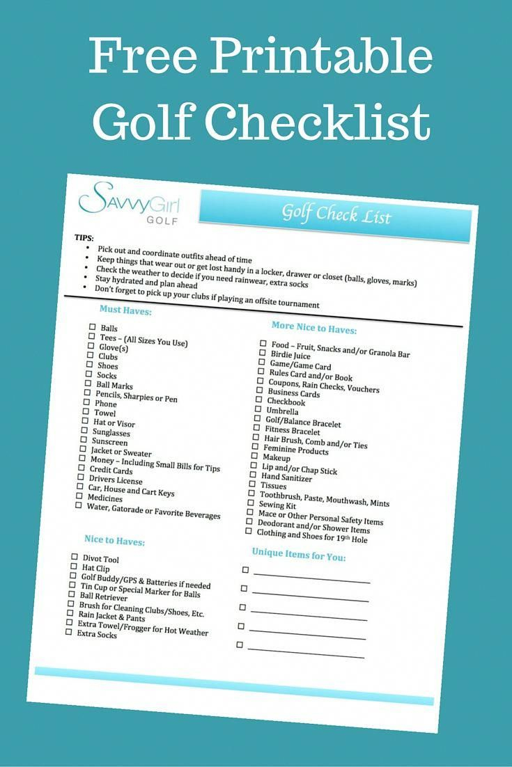 golf trip checklist pdf