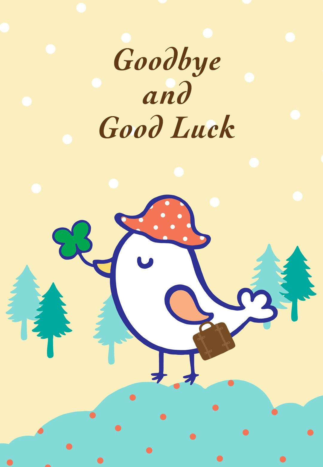 Free Printable Goodbye And Good Luck Greeting Card | Littlestar - Free Printable Goodbye Cards