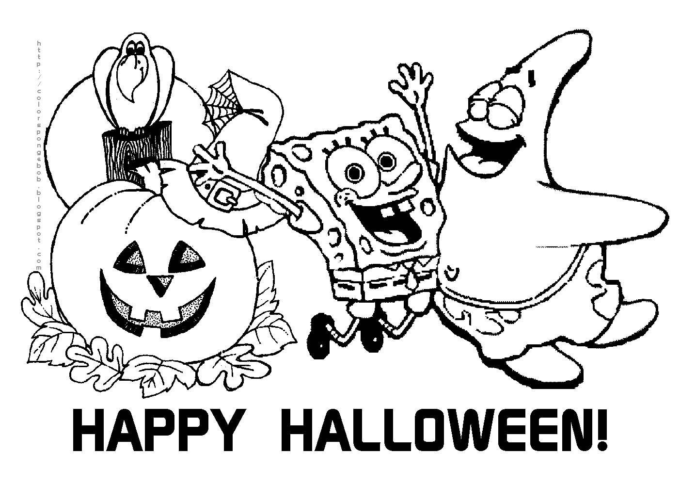 Free Printable Halloween Calendar | Halloween Spongebob Squarepants - Free Printable Halloween Coloring Pages