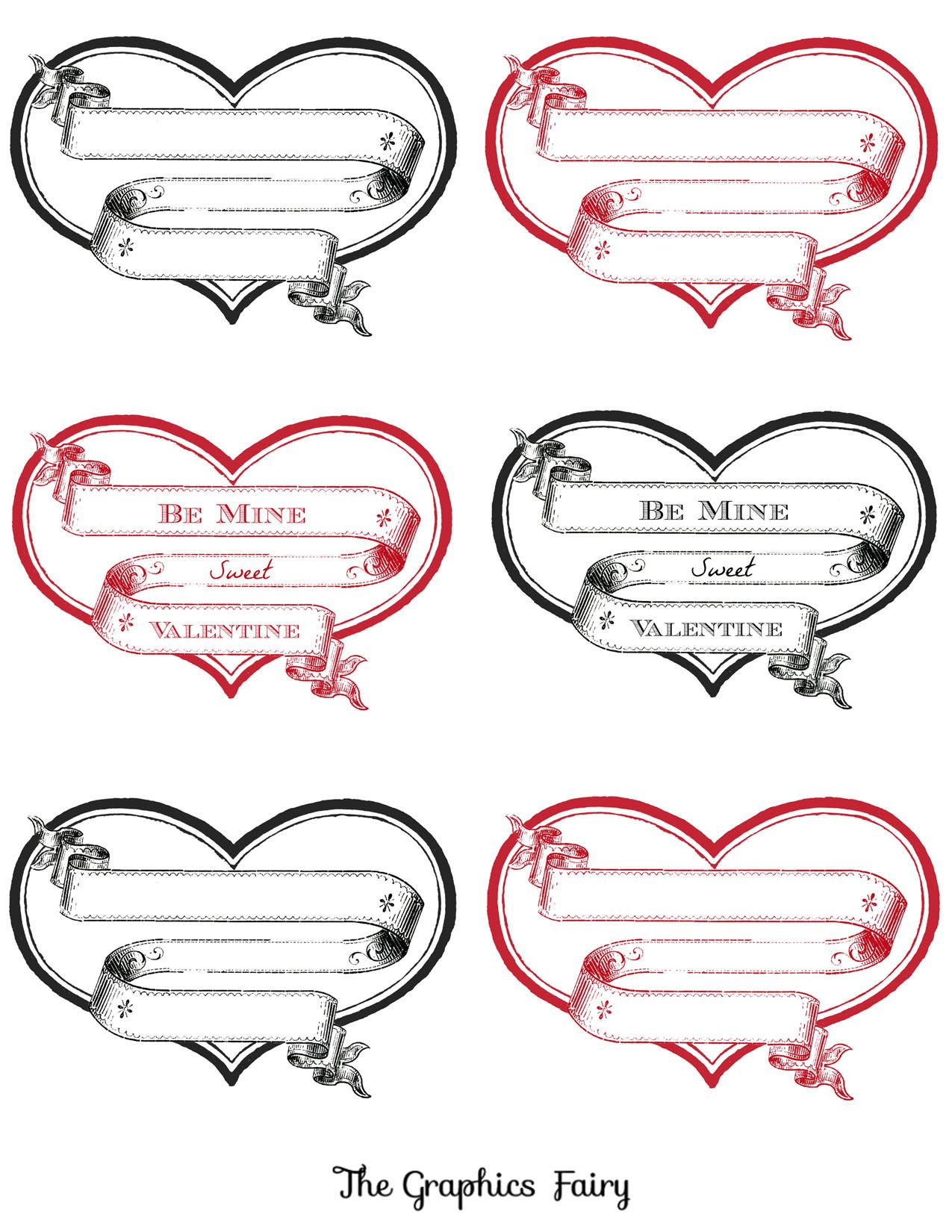 Free Printable Heart Labels, Great For Valentine&amp;#039;s Day Craft - Free Printable Heart Labels