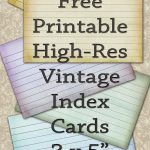 Free Printable Index Cards Vintage Look High Res | Freebies | Index   Free Printable Index Cards