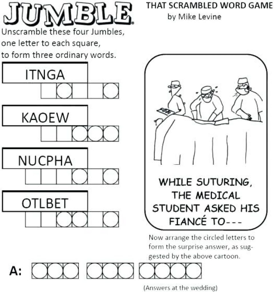 Free Printable Jumbles Free Printable