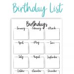 Free Printable! Keep Track Of All Your Friends And Family Birthdays   Free Printable Birthday Guest List