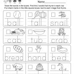 Free Printable Kindergarten Rhyming Words Worksheet   Free Printable Rhyming Activities For Kindergarten