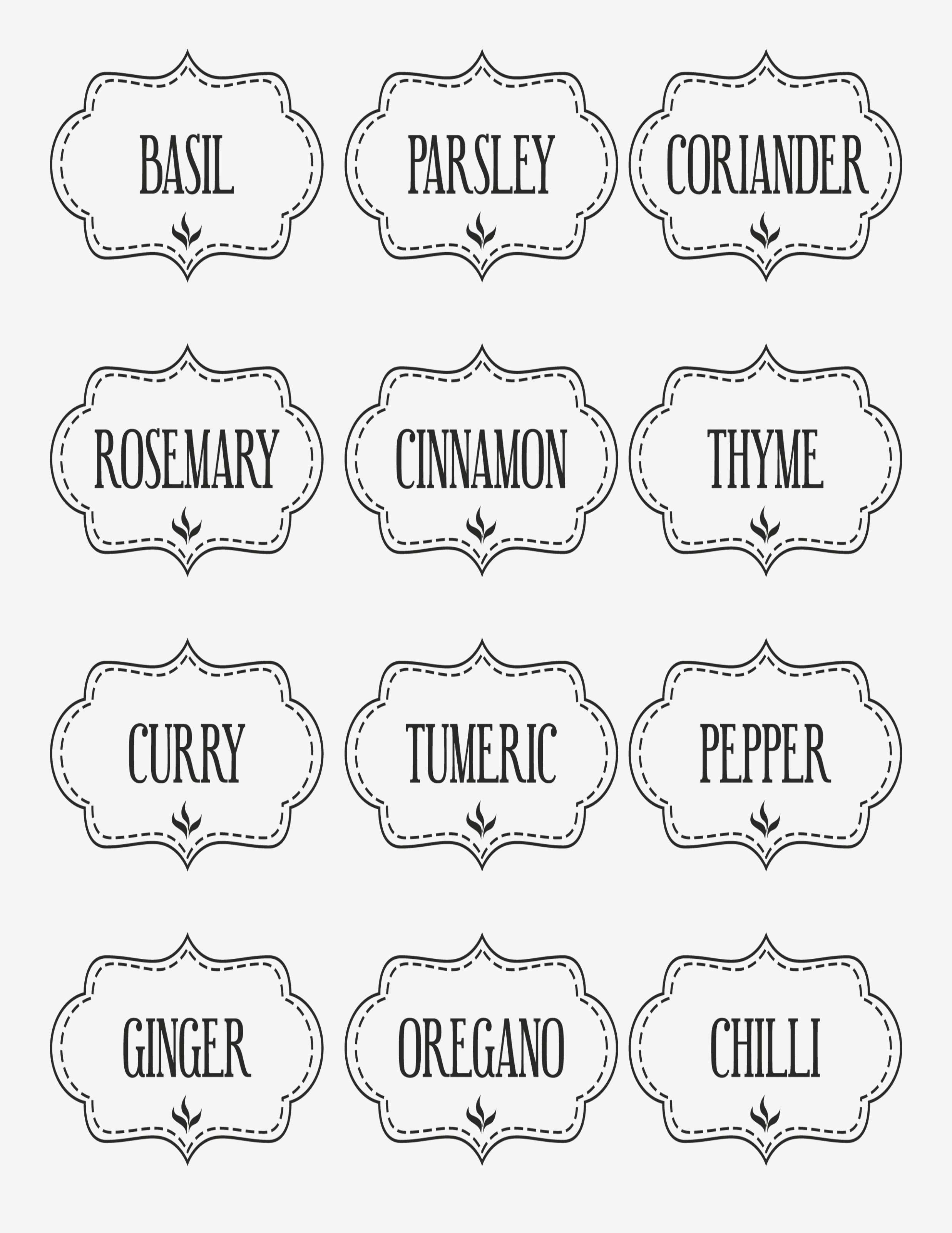 Free Printable Kitchen Spice Labels | Free Printables | Pinterest - Free Printable Herb Labels