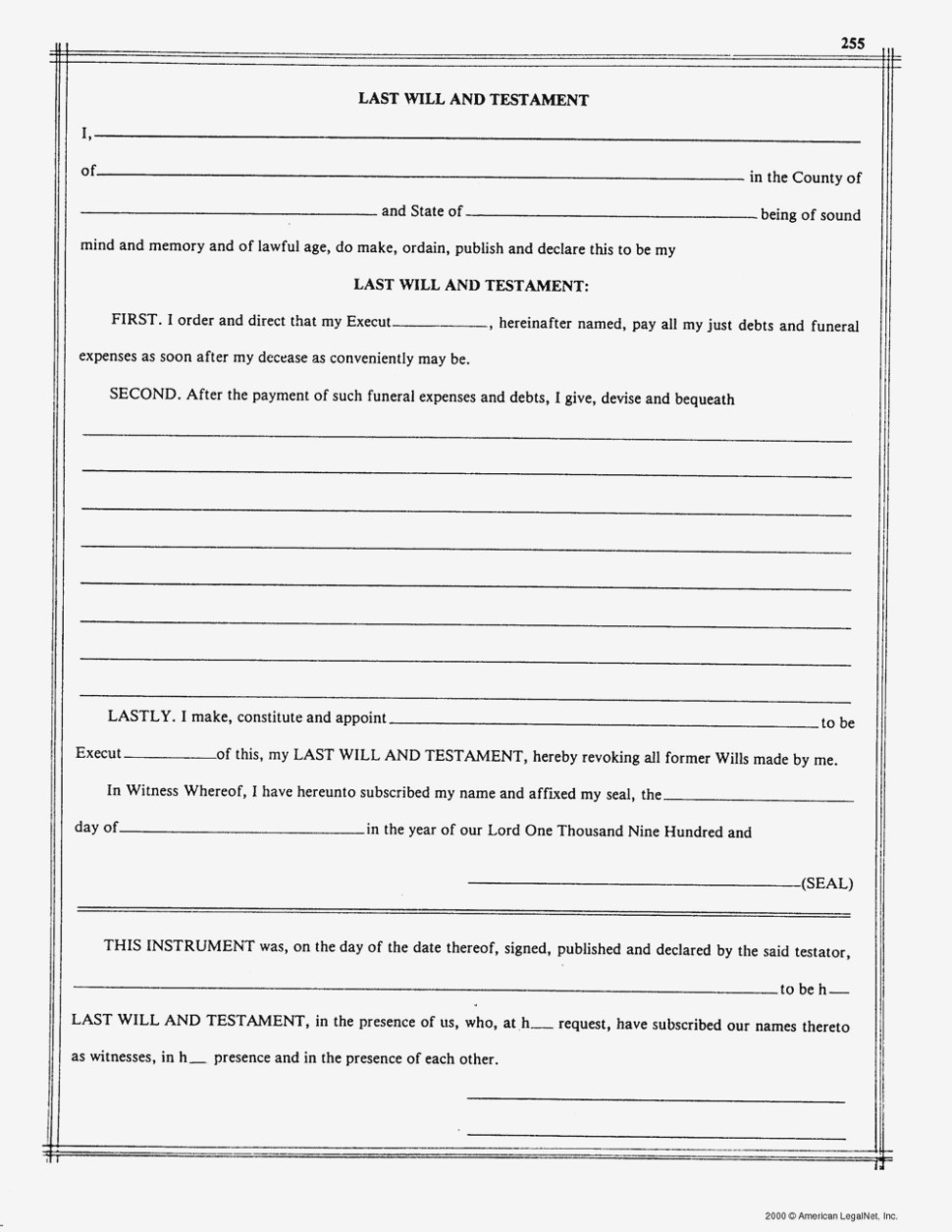 Free Printable Last Will And Testament Forms Nz | Resume Examples - Free Printable Will Forms