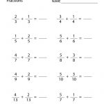 Free Printable Learning Fractions Worksheet For Fourth Grade   Free Printable Worksheets For 4Th Grade