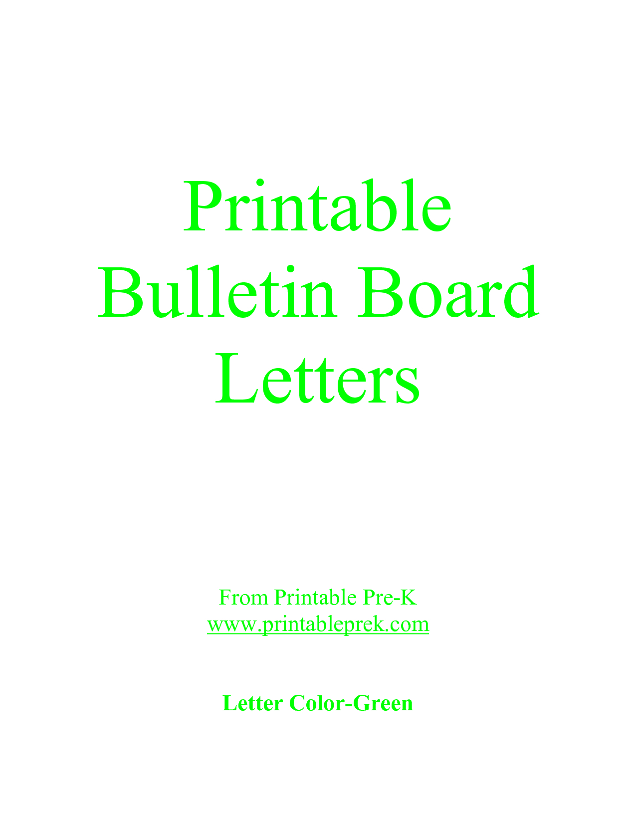 Free Printable Letter Templates For Bulletin Boards | Template To - Free Printable Bulletin Board Letters