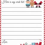 Free Printable Letter To Santa Template ~ Cute Christmas Wish List   Free Printable Christmas Letterhead