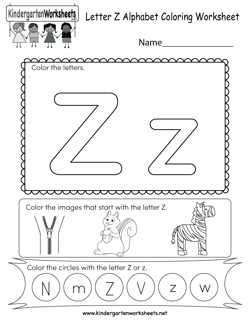 Free Printable Letter Z Coloring Worksheet For Kindergarten - Letter Z Worksheets Free Printable