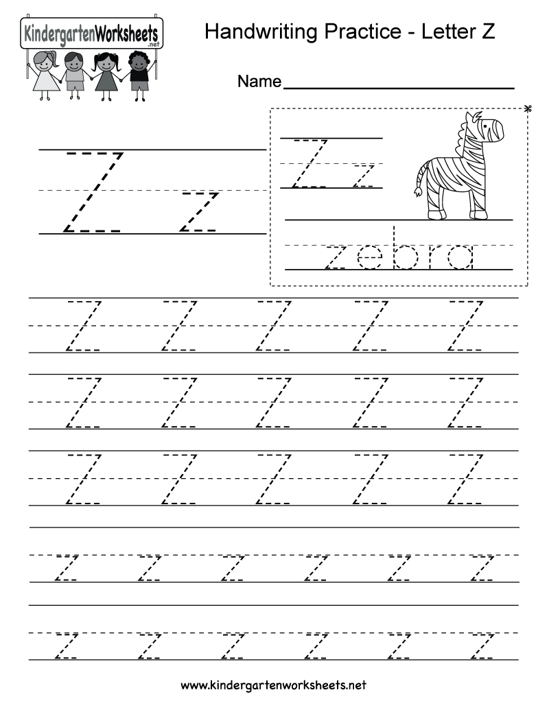 Free Printable Letter Z Writing Practice Worksheet For Kindergarten - Letter Z Worksheets Free Printable