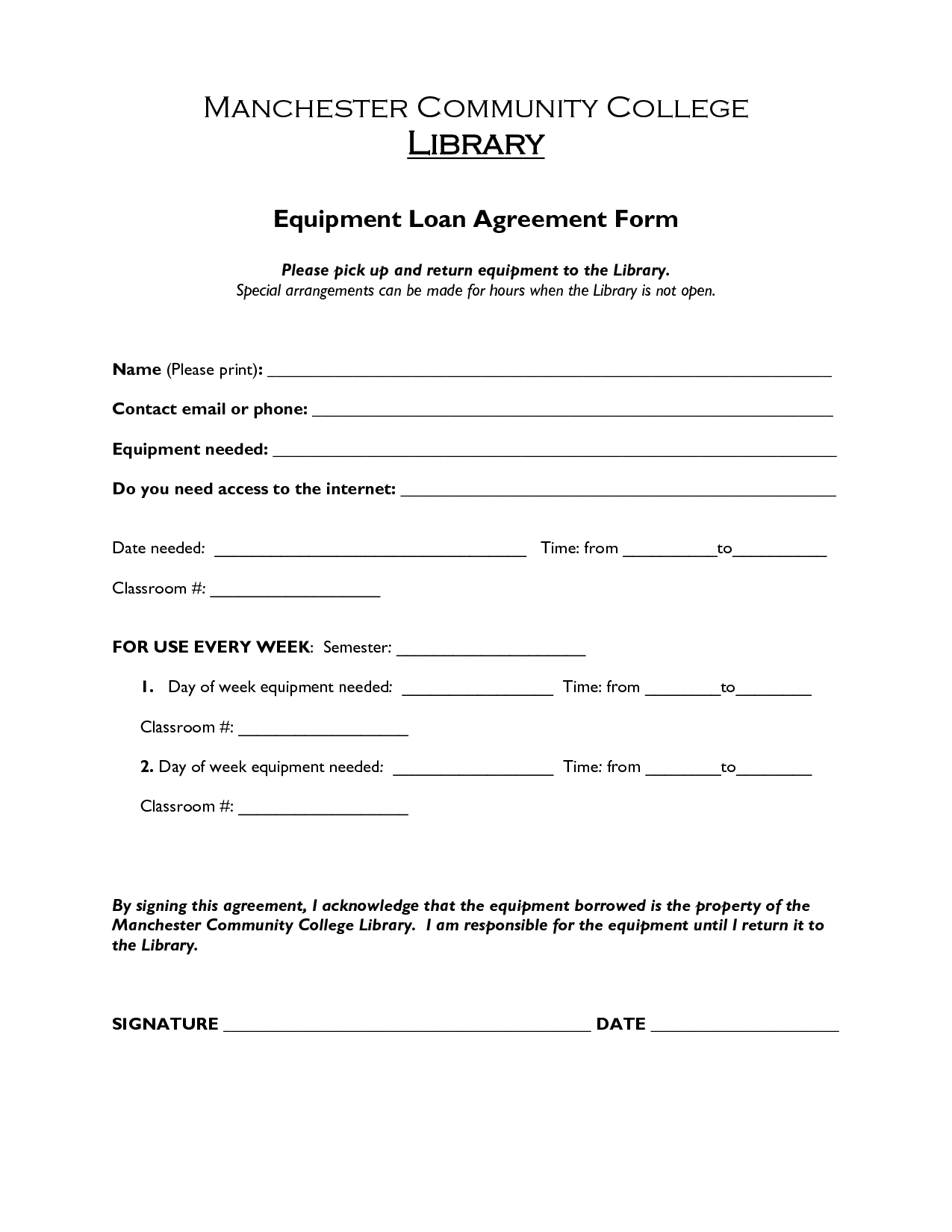Free Printable Loan Agreement Form Form (Generic) Intended For - Free Printable Loan Forms
